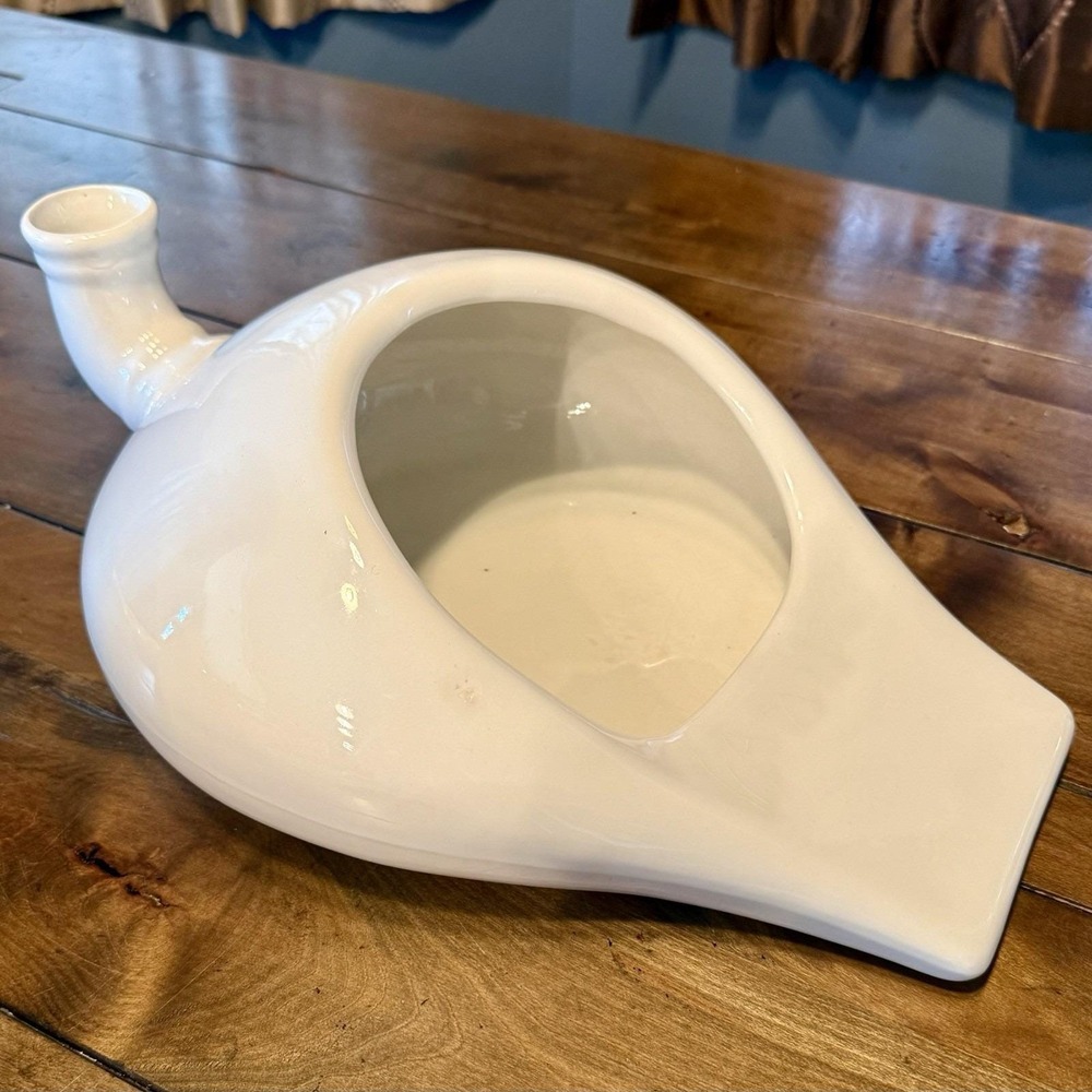 VTG 1920s Antique Homer Laughlin Porcelain Hospital Bed Pan Urinal Chamber Pot